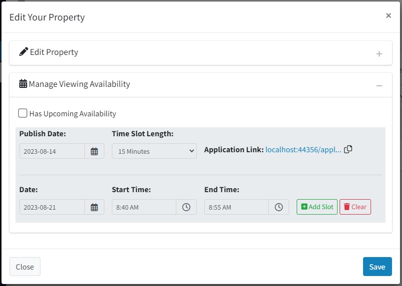 Edit your property panel