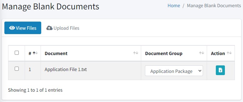 Manage Blank Documents Panel