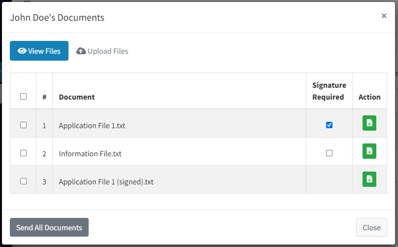 uploaded documents panel